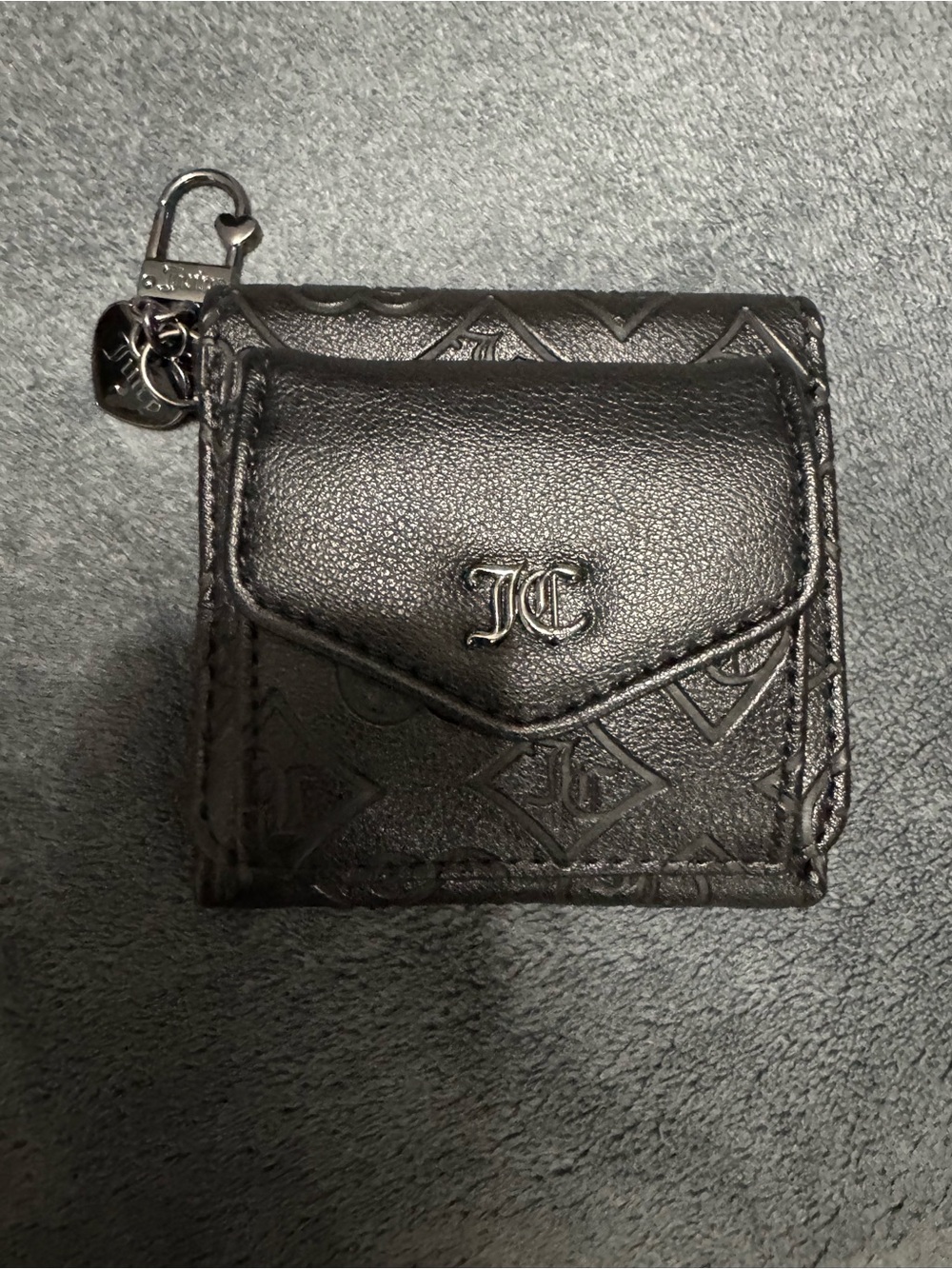 Juicy Couture Black Patent Logo Satchel with Gold Hardware - Picture 9 of 10